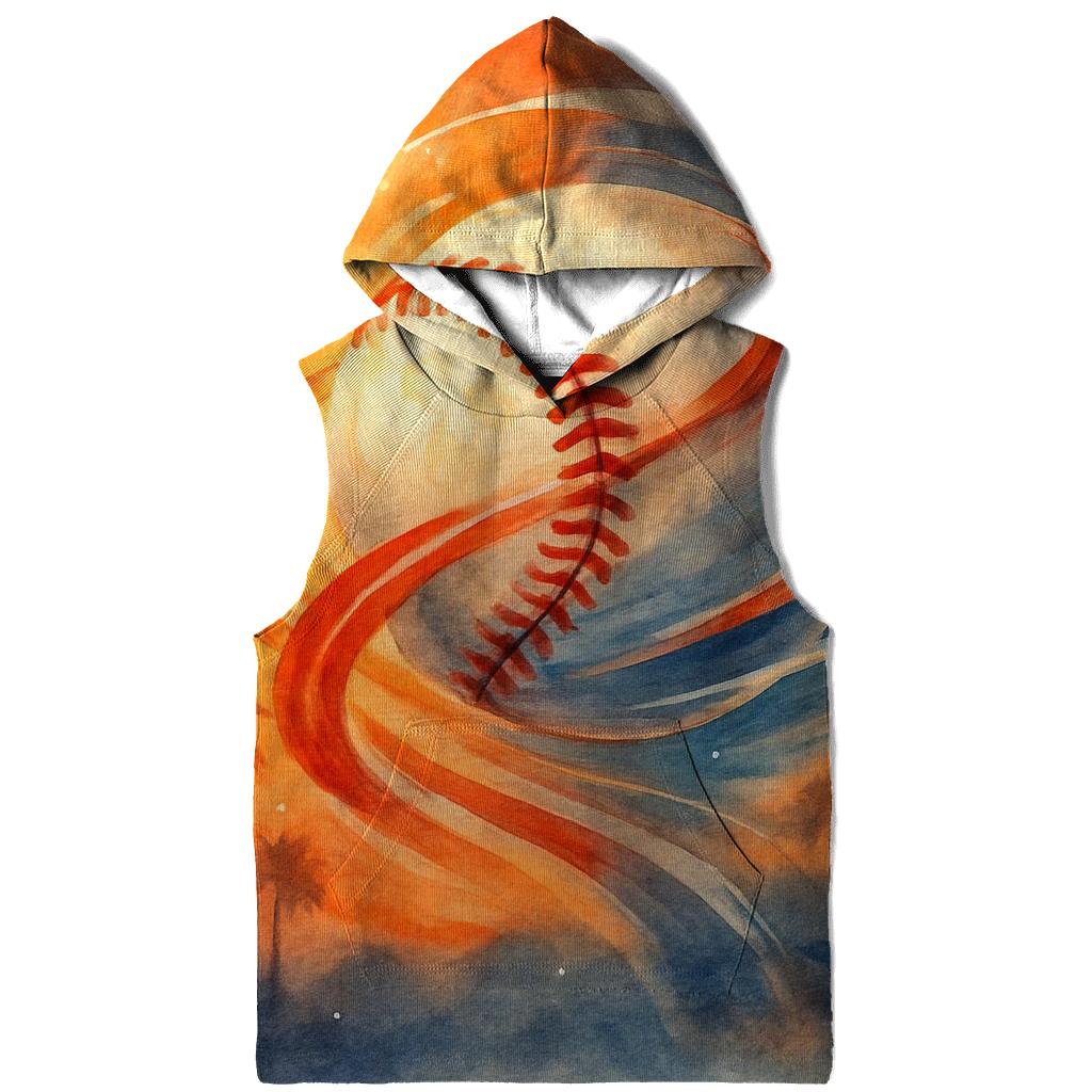 Sunset Seam Trails Across California Skies embroidered hoodies