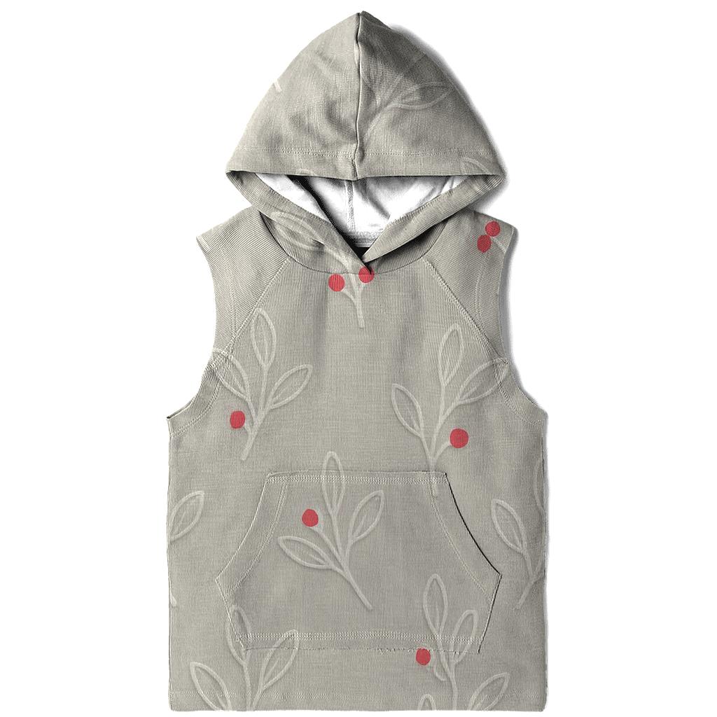 Minimal Mistletoe Emboss Scatter On Warm Light Gray Background lightweight hoodies