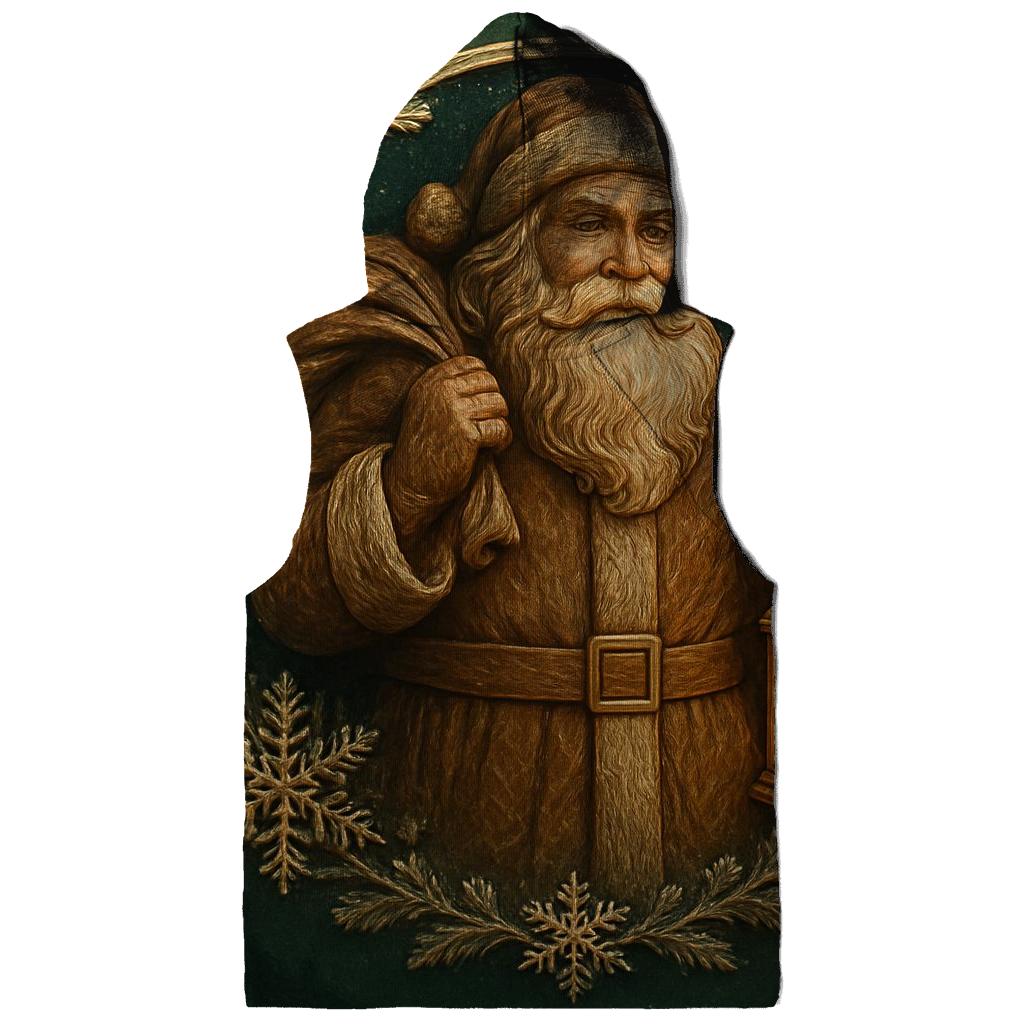 Wood Carved Santa Under Frosted Moon Halo hoodie styles