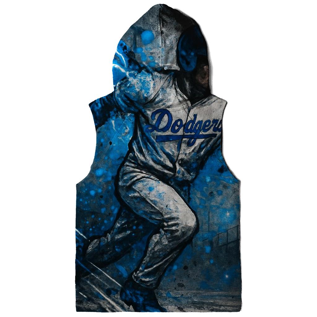Graffiti Winged Runner Through Blue Lightning Basepaths printed hoodies