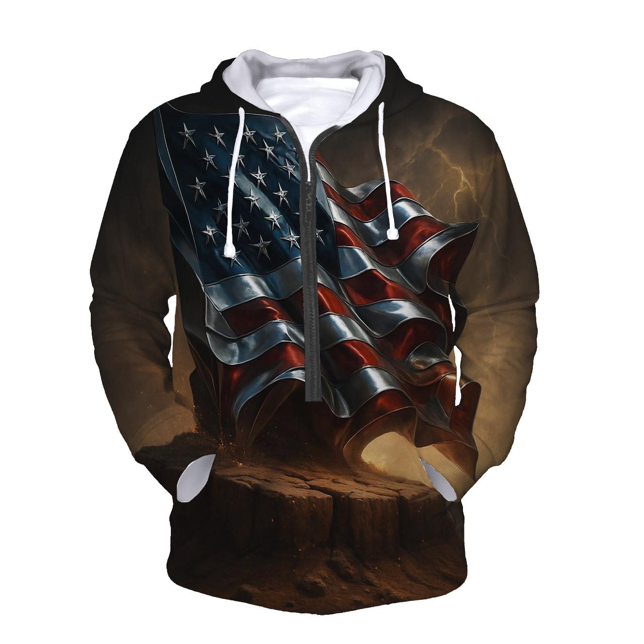 Chrome Flag Over Thunder Mesa pullover hoodies