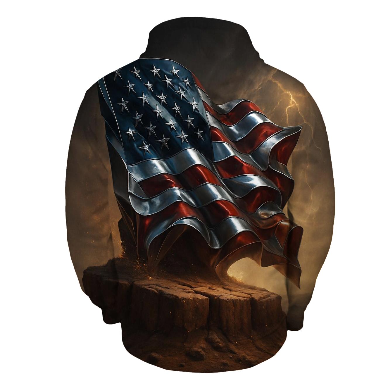 Chrome Flag Over Thunder Mesa pullover hoodies
