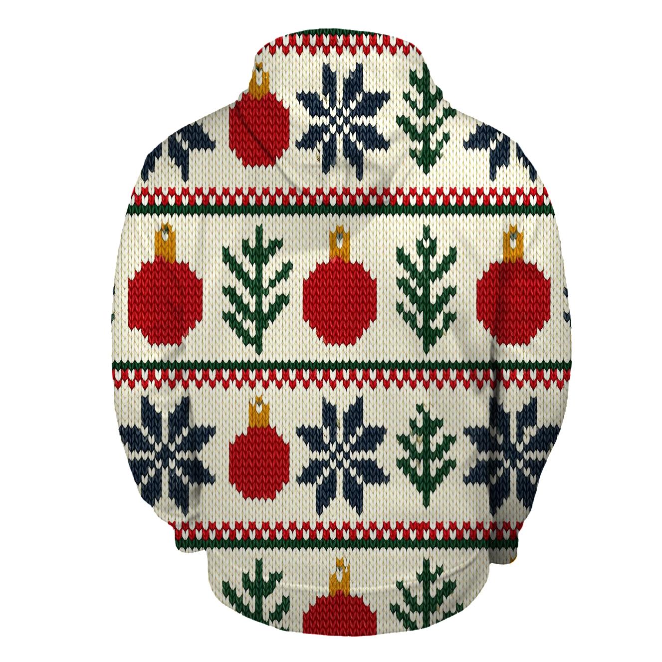 Nordic Snowflake And Ornament Fair Isle Grid On Cream White Background hoodie designs