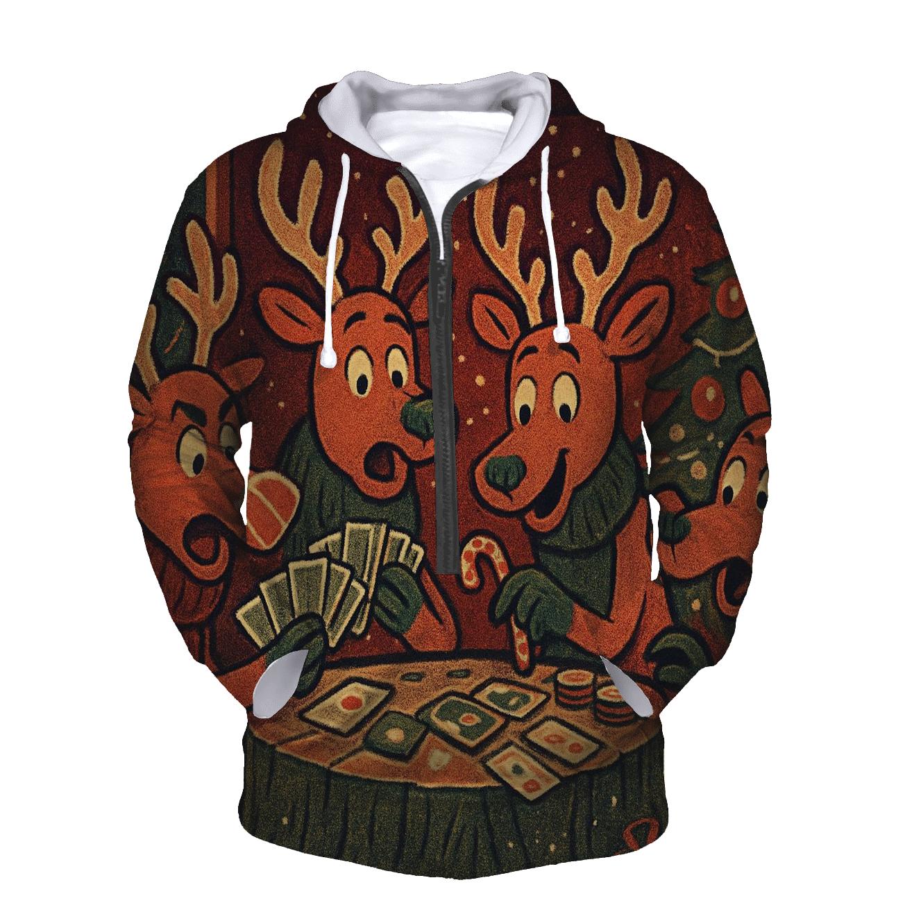 Reindeer Card Game Cabin Chaos hoodie designs
