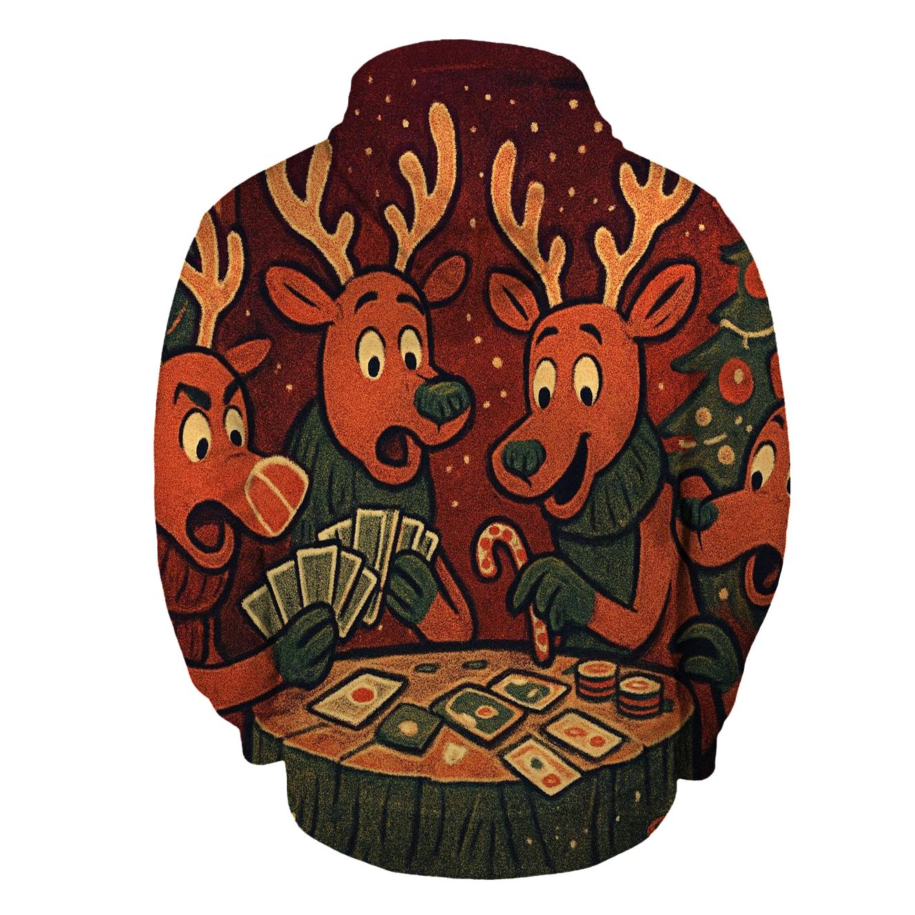 Reindeer Card Game Cabin Chaos hoodie designs