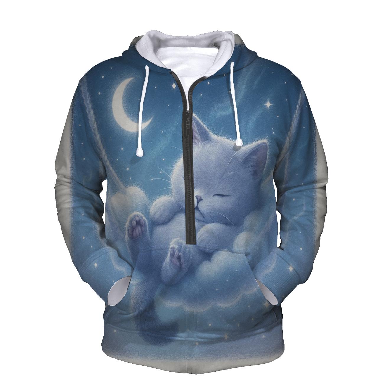 Starlit Cloud Hammock Cat Nap zip-up hoodies