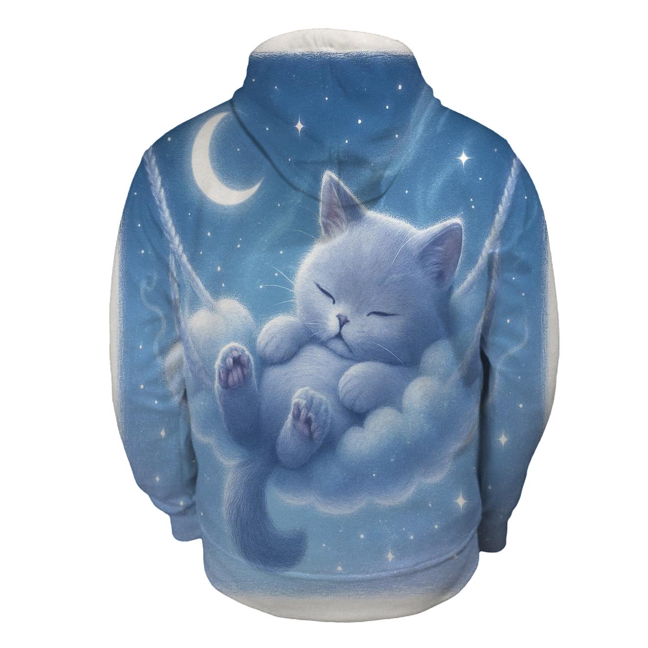 Starlit Cloud Hammock Cat Nap zip-up hoodies