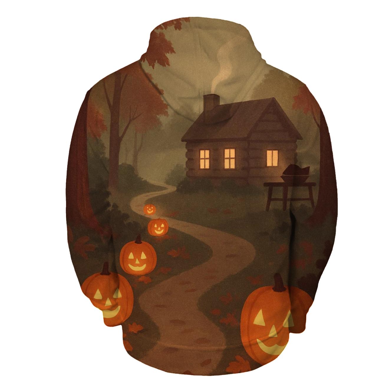 Harvest Lantern Path To Cozy Cabin custom hoodies