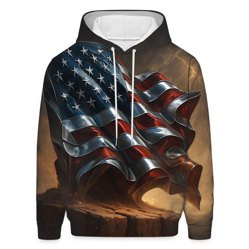 Chrome Flag Over Thunder Mesa embroidered hoodies