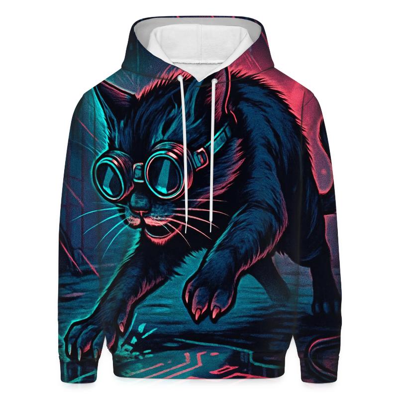 Neon Alley Gearhead Cat custom hoodies