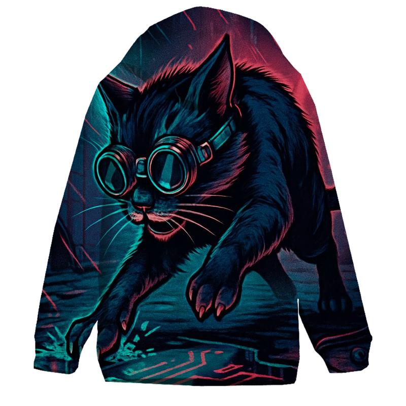 Neon Alley Gearhead Cat custom hoodies