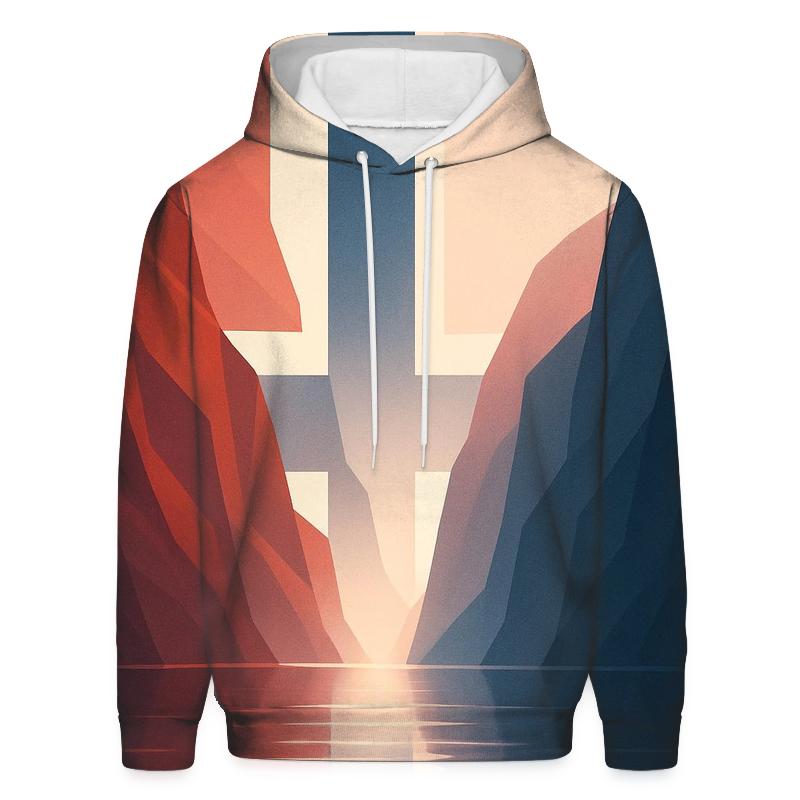 Aurora Geometry Norway embroidered hoodies