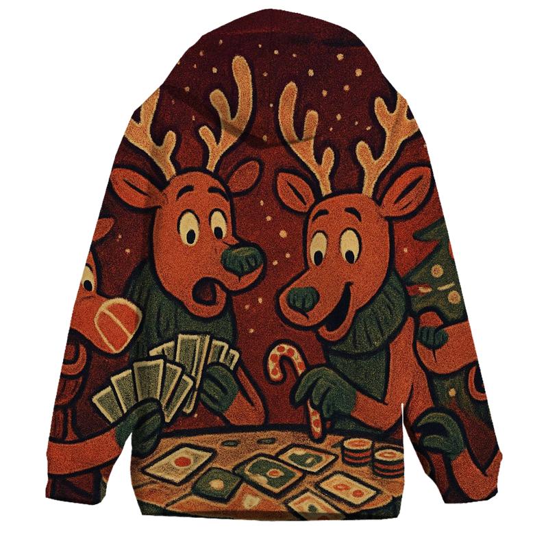Reindeer Card Game Cabin Chaos graphic hoodies