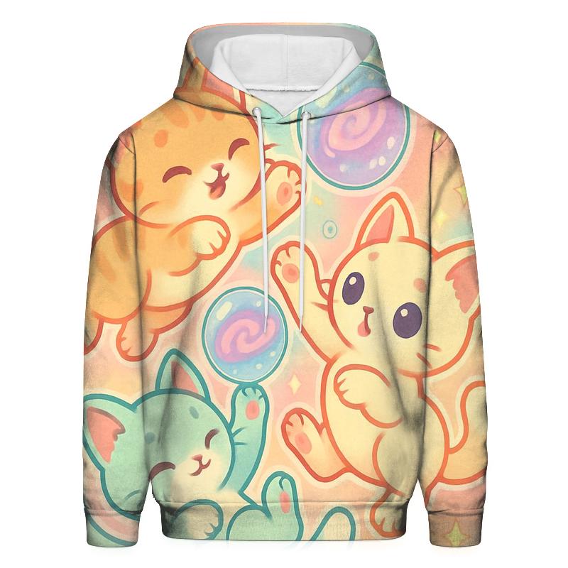 Candy Cloud Kittens In Bubble Orbit designer hoodies