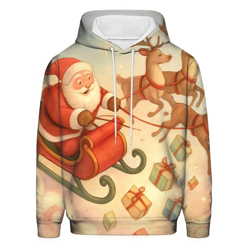 Storybook Sleigh Dive Through Candy Cloud Skies lightweight hoodies