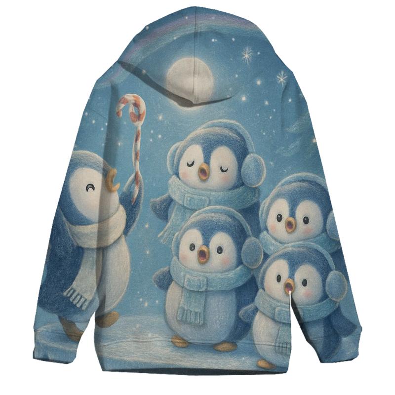 Penguin Choir On Icicle Stage zip-up hoodies
