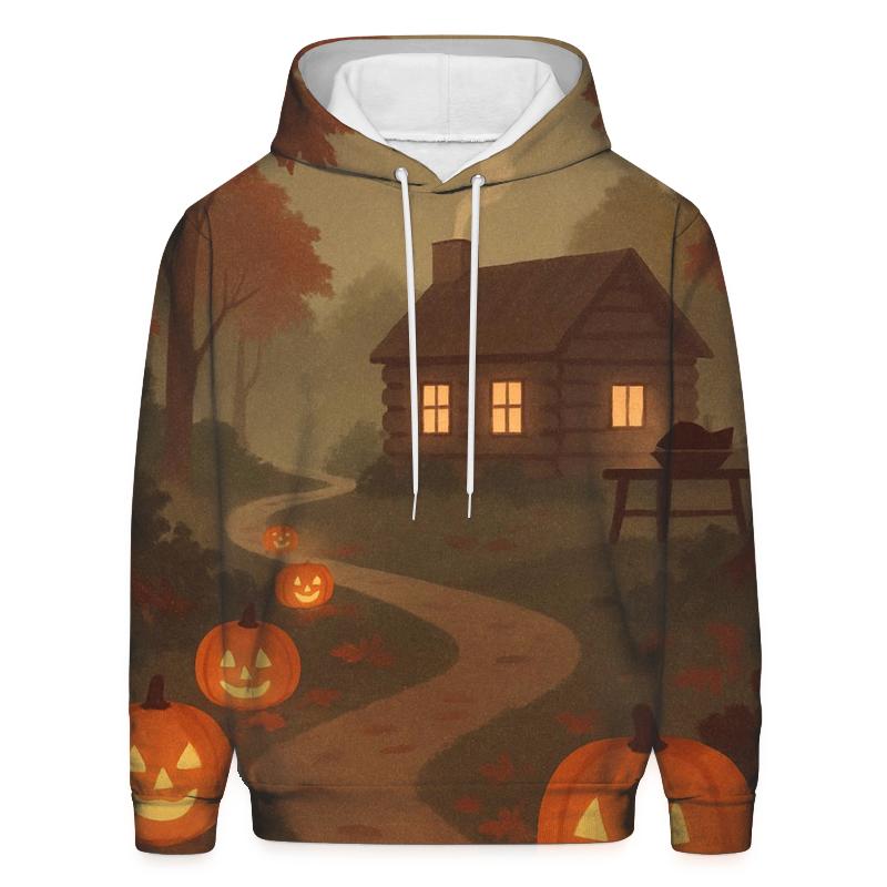 Harvest Lantern Path To Cozy Cabin pullover hoodies