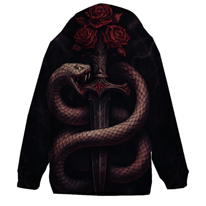 Serpent Dagger Covenant In Black Velvet Smoke printed hoodies