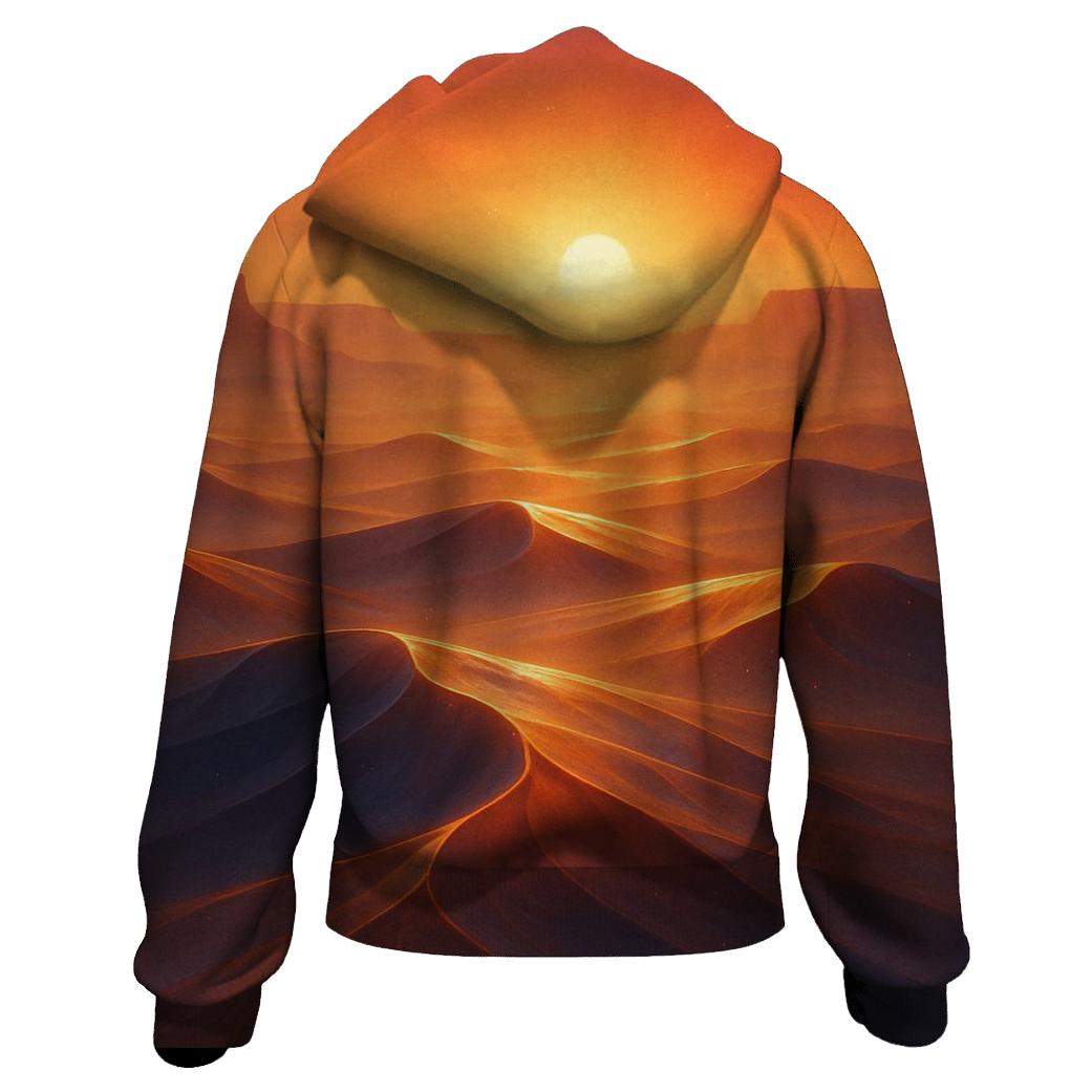 Saffron Mirage Over Glass Dunes graphic hoodies