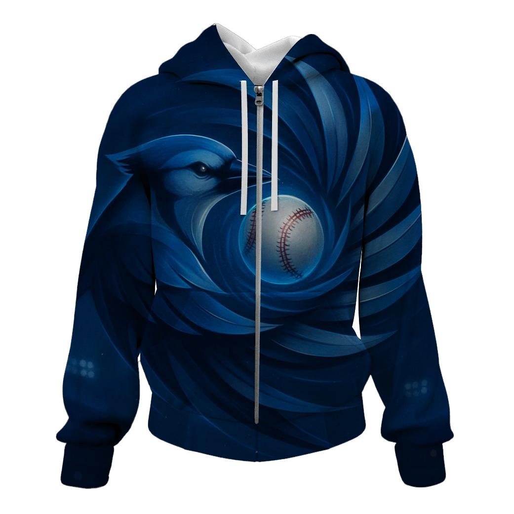 Midnight Pinwheel With Blue Jays Flight lightweight hoodies