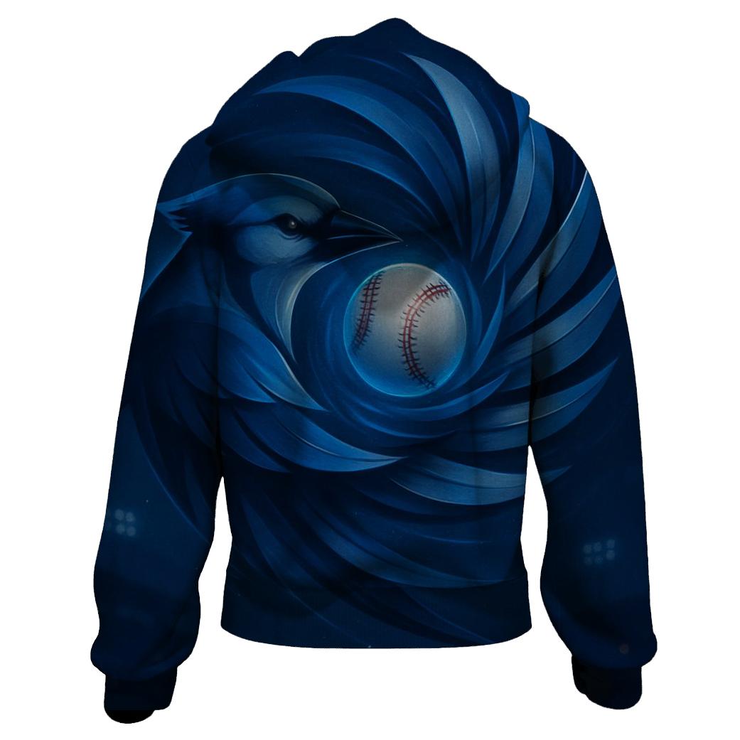 Midnight Pinwheel With Blue Jays Flight lightweight hoodies
