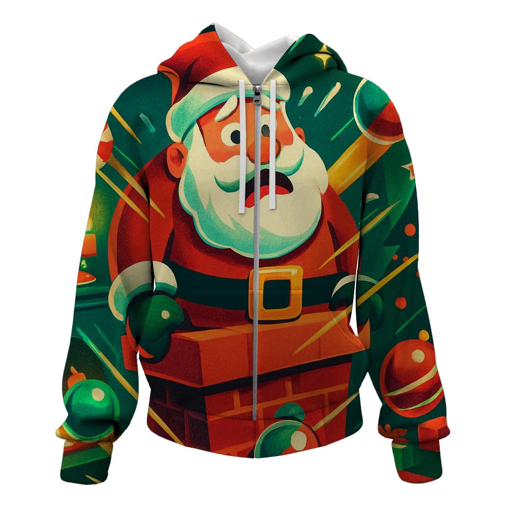 Santa Stuck Chimney Peppermint Pinball premium hoodies