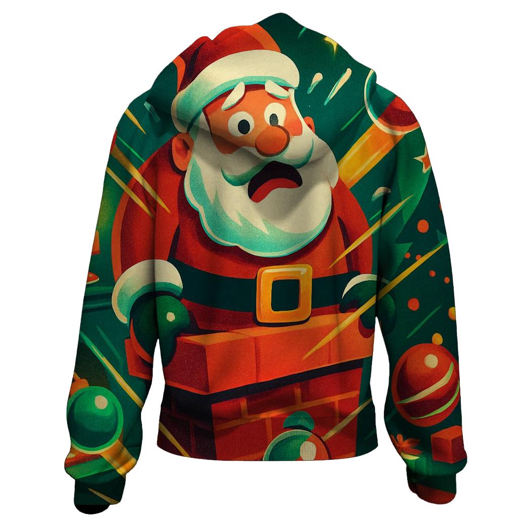 Santa Stuck Chimney Peppermint Pinball premium hoodies