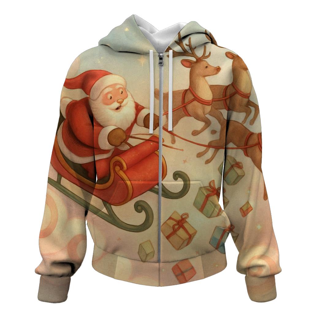 Storybook Sleigh Dive Through Candy Cloud Skies designer hoodies