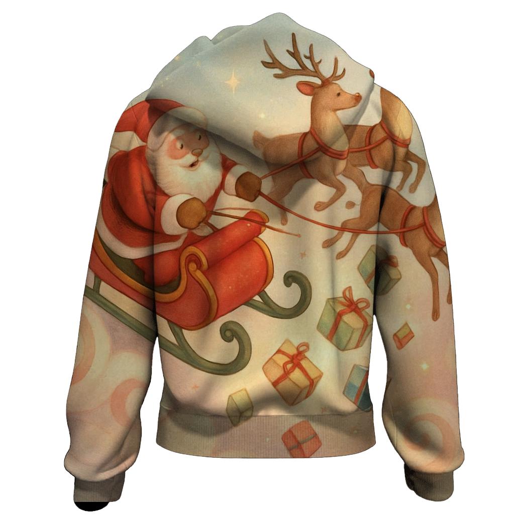 Storybook Sleigh Dive Through Candy Cloud Skies designer hoodies