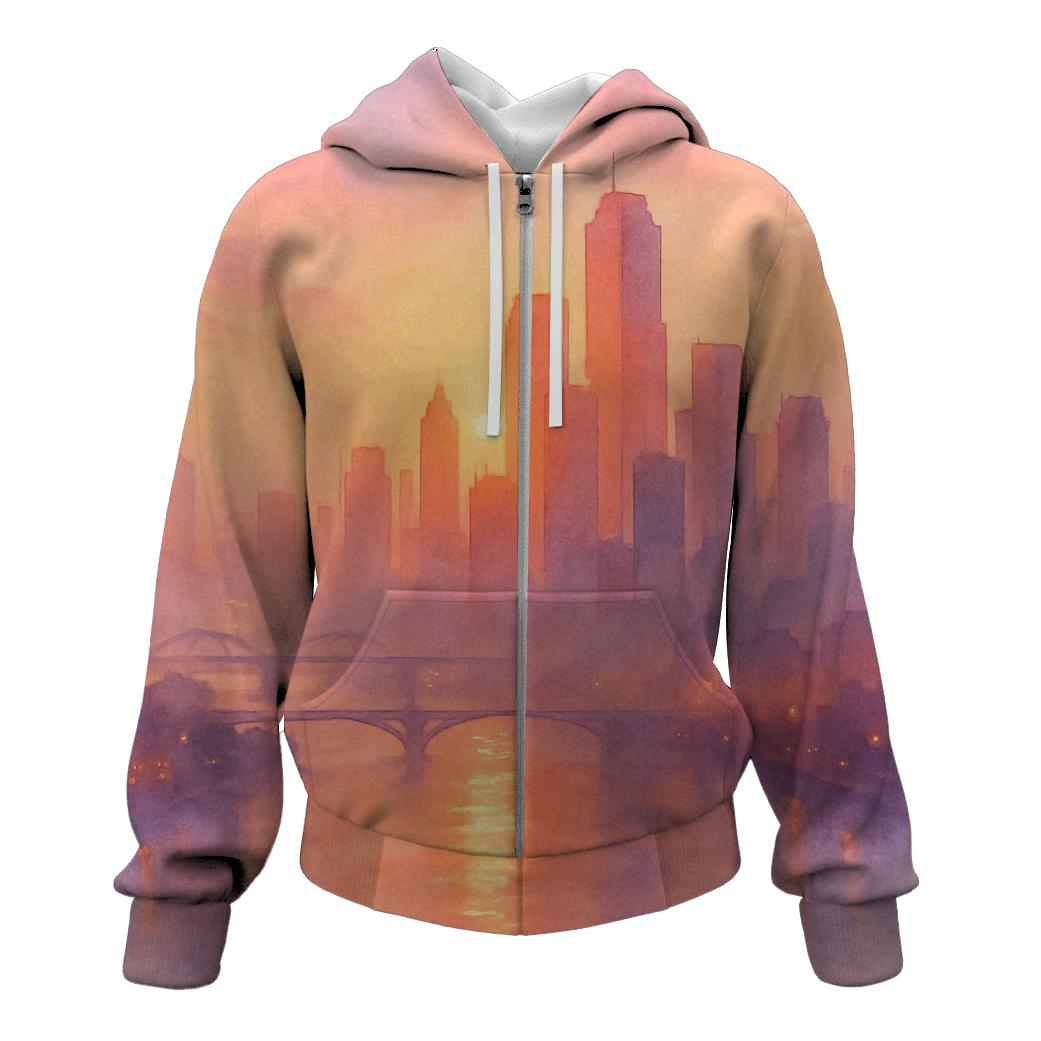 Orchid Skyline Afterglow River hoodie styles