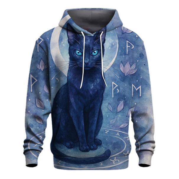 Moonlit Rune Guardian Cat premium hoodies