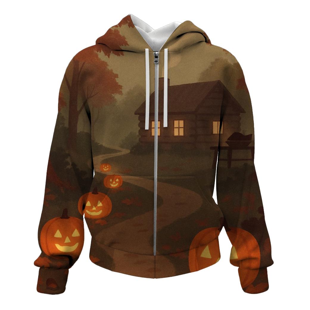 Harvest Lantern Path To Cozy Cabin custom hoodies