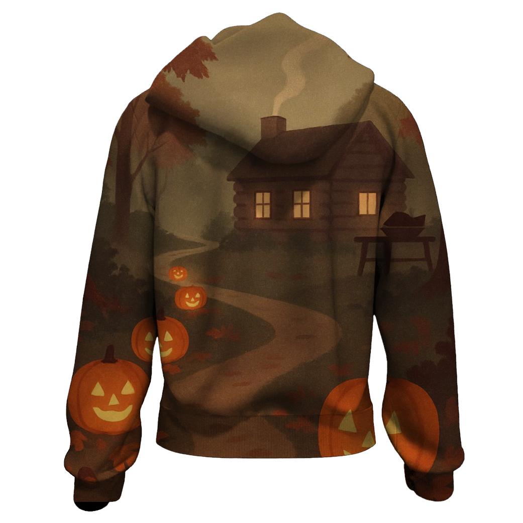 Harvest Lantern Path To Cozy Cabin custom hoodies