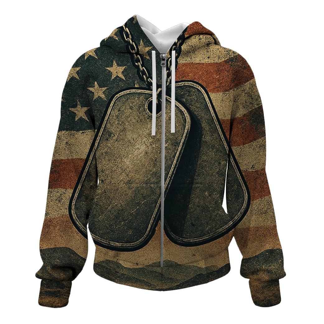Dog Tags In The Red White And Blue Dust custom hoodies