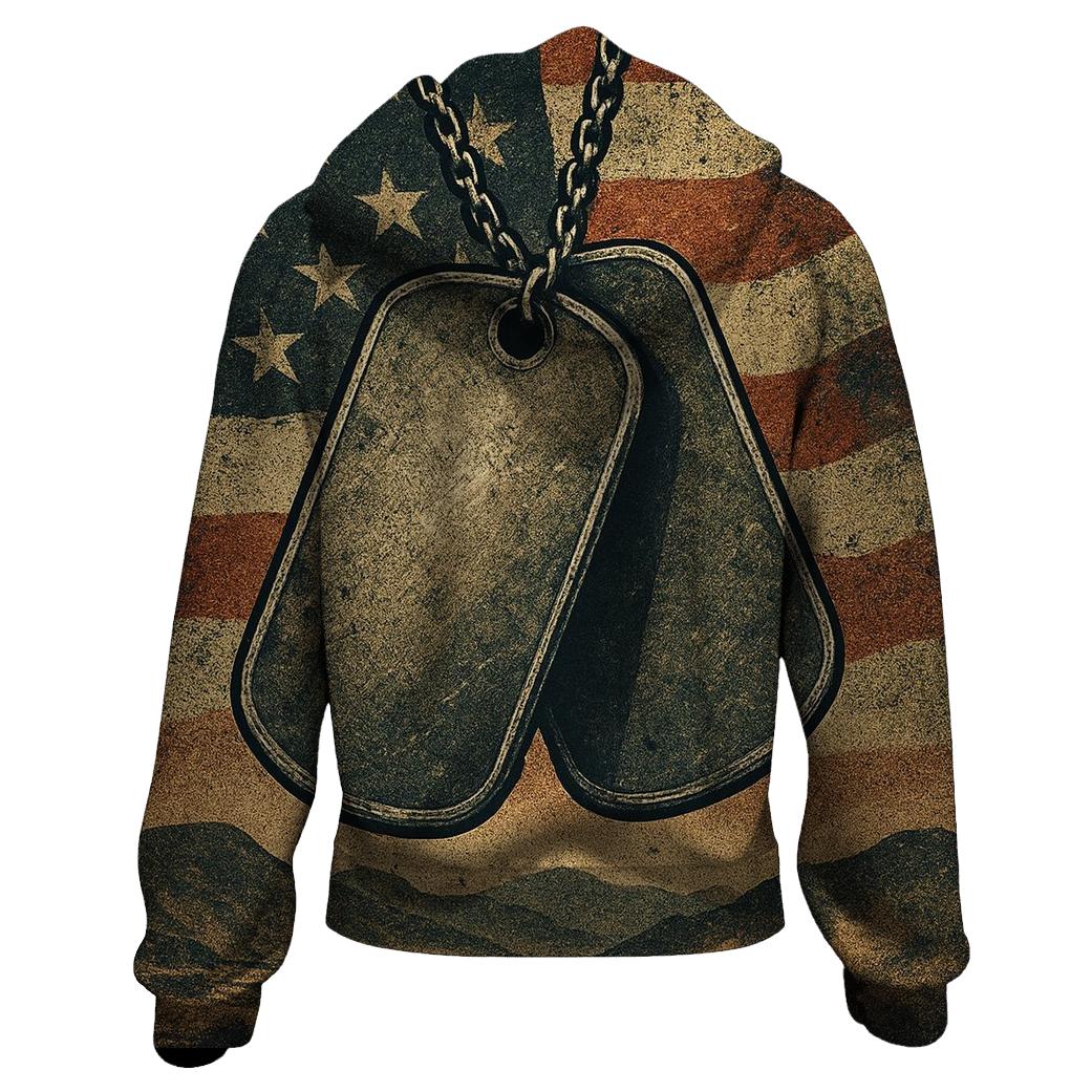 Dog Tags In The Red White And Blue Dust custom hoodies