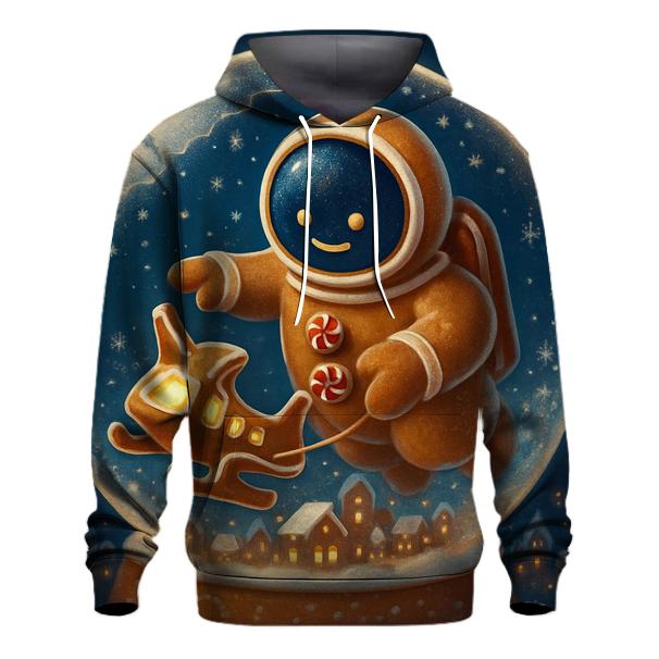 Gingerbread Spaceport Snowglobe Landing heavyweight hoodies