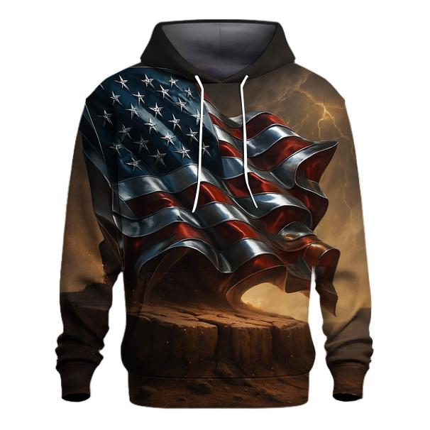 Chrome Flag Over Thunder Mesa printed hoodies