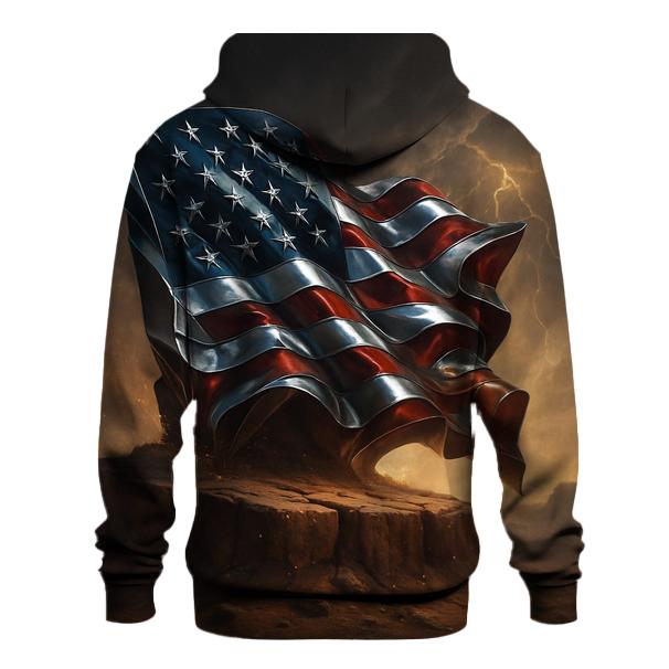 Chrome Flag Over Thunder Mesa printed hoodies