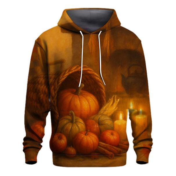 Candlelit Cornucopia Hearth graphic hoodies