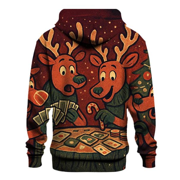 Reindeer Card Game Cabin Chaos zip-up hoodies