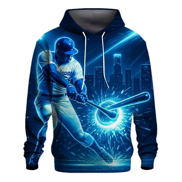 Neon Bat Spark Impact In The Night Skyline graphic hoodies