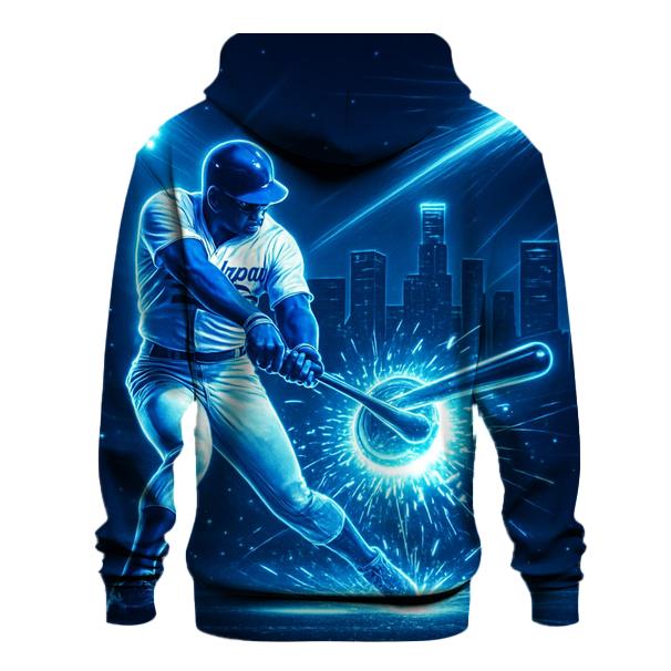 Neon Bat Spark Impact In The Night Skyline graphic hoodies