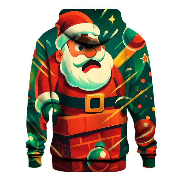 Santa Stuck Chimney Peppermint Pinball graphic hoodies