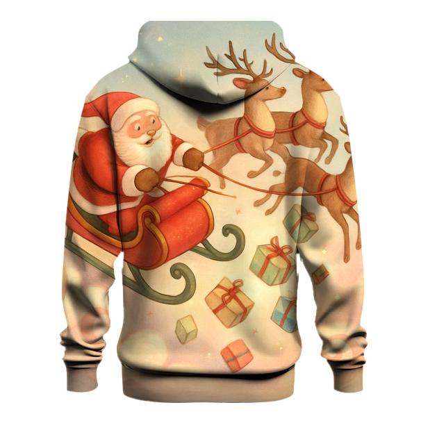 Storybook Sleigh Dive Through Candy Cloud Skies graphic hoodies