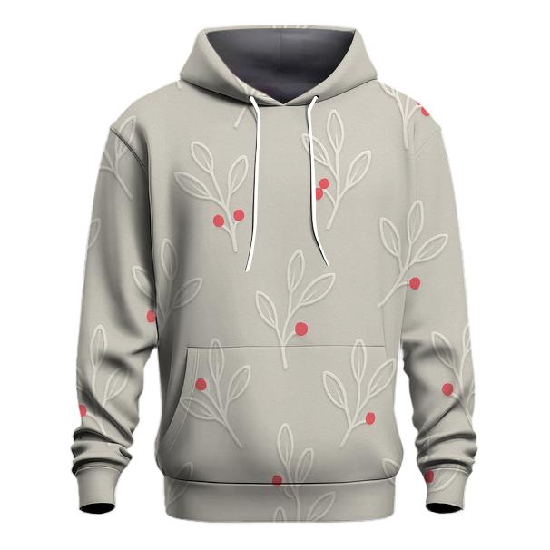 Minimal Mistletoe Emboss Scatter On Warm Light Gray Background designer hoodies