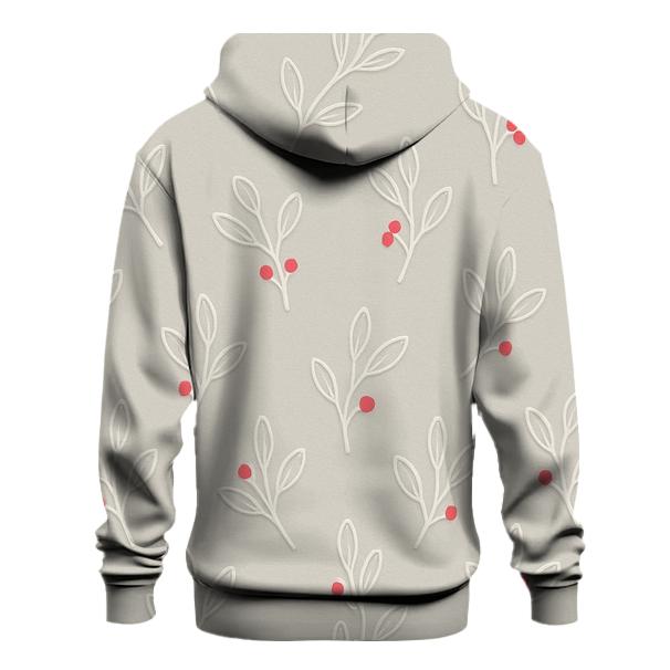 Minimal Mistletoe Emboss Scatter On Warm Light Gray Background designer hoodies