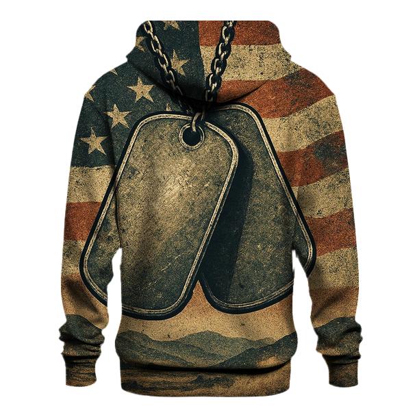 Dog Tags In The Red White And Blue Dust heavyweight hoodies