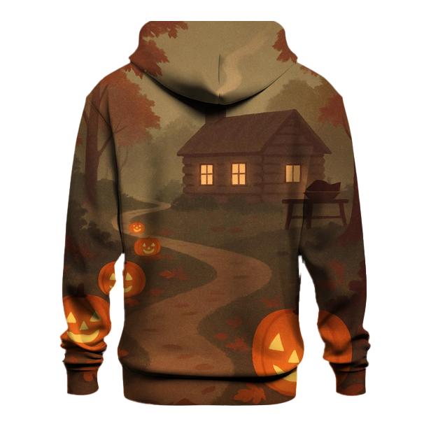 Harvest Lantern Path To Cozy Cabin premium hoodies