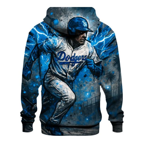 Graffiti Winged Runner Through Blue Lightning Basepaths hoodie styles