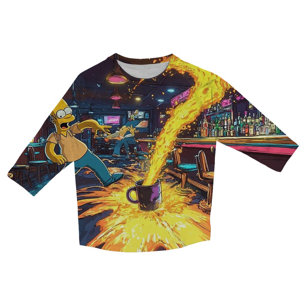 Moes Tavern Neon Spill Dimension designer 3/4 sleeve blouses